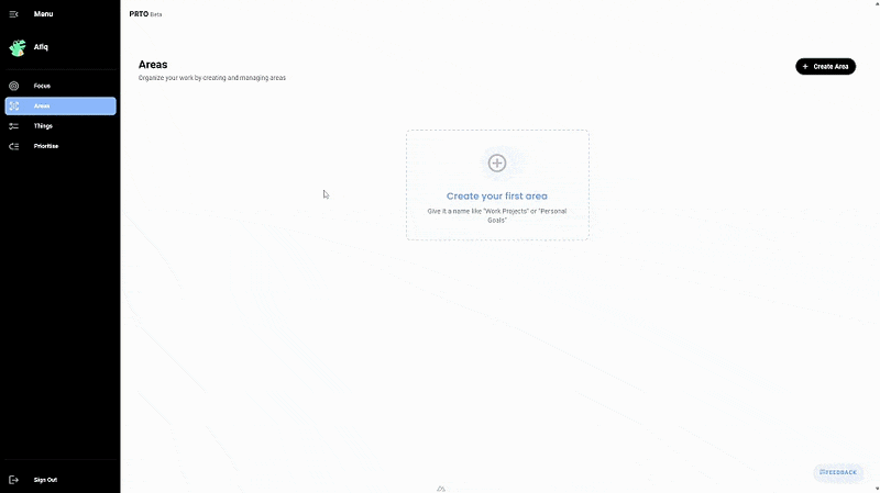 PRTO quick walkthrough: capture tasks, find your 20%, pick your top 3